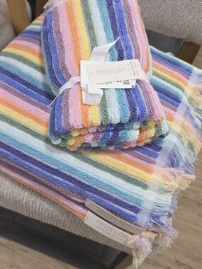 Rachel Zoe Rainbow Stripe Towels - Multicolor